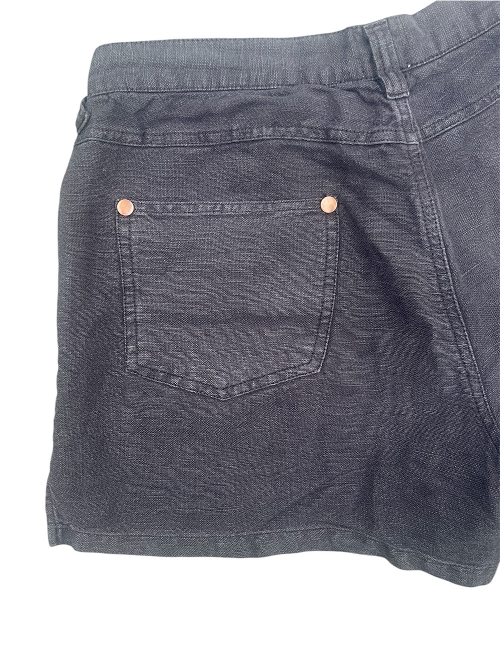 Anthropologie Dylan by True Grit| Cotton-Linen Button Shorts Black size 10 - Picture 4 of 5